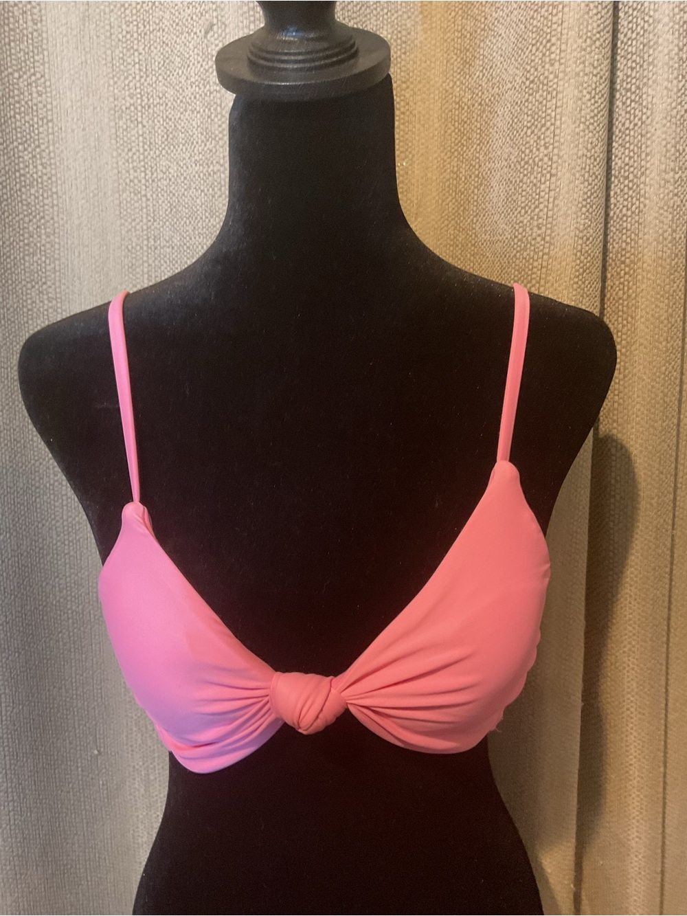 wild fable‎ Pink Knot-Front Triangle Bikini Top